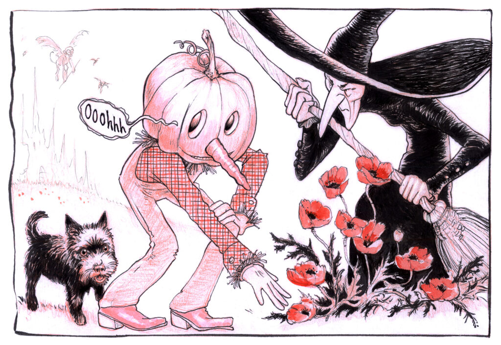 Don't touch the poppies.